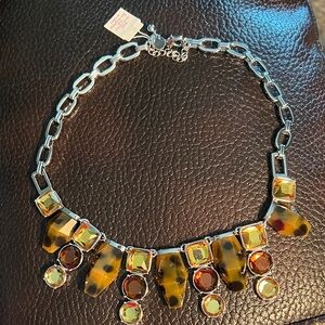 3/$18 Lia Sophia Chic Tortoiseshell and Silver Necklace Lot 2075